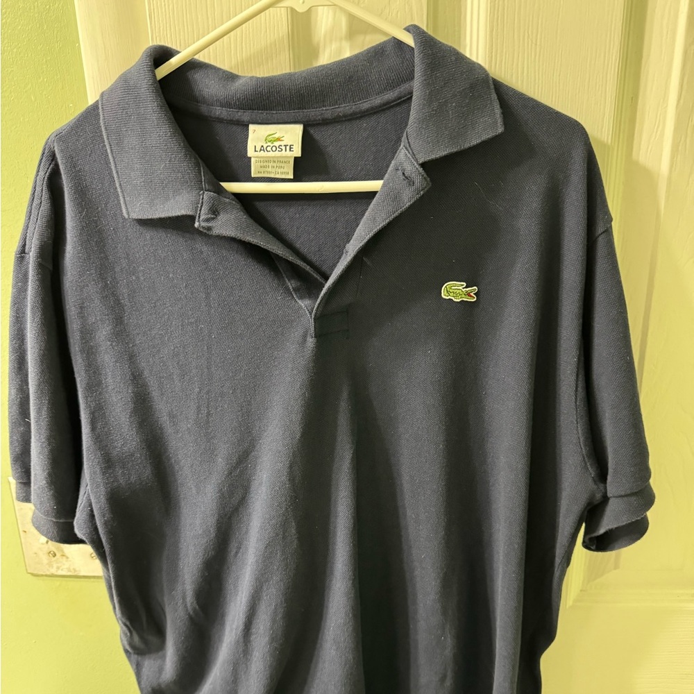 Pre owned Navy Lacoste polo size 7 / xxl